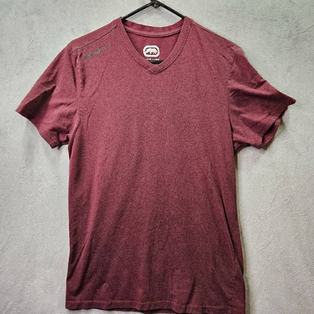 Ecko Unltd V-neck Shirt Mens Size Red Medium Short Sleeve Classic